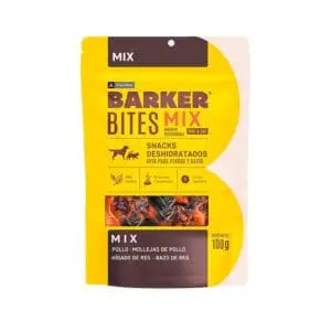 Barker Bites Mix Pollo, Mollejas de Pollo, Hígado de res y Bazo de Res 100Gr