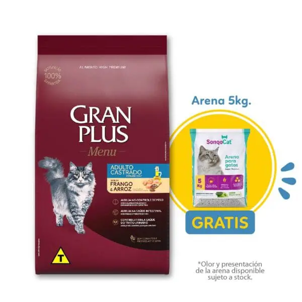 Gran Plus Gato Adulto Castrado Pollo y Arroz