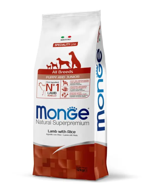 Monge Canine Puppy and Junior Cordero y Arroz
