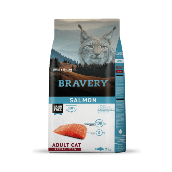 Bravery Grain-Free Adult Cat Sterilized Salmón