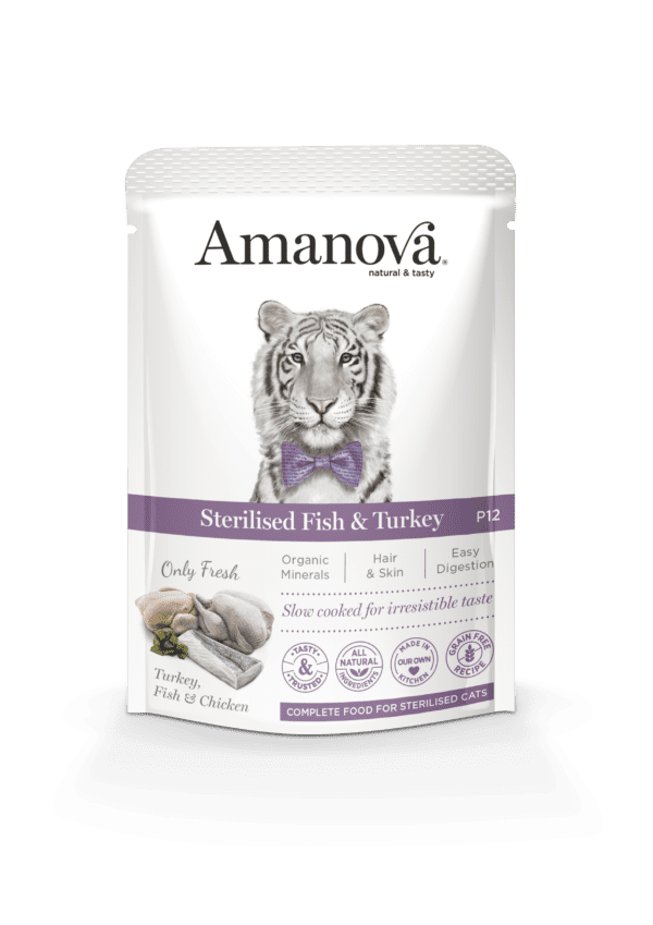Amanova Cat Sterilised Fish & Turkey Pouch