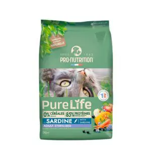 Pure Life Grain-Free Gatos Adultos Esterilizados Sardina