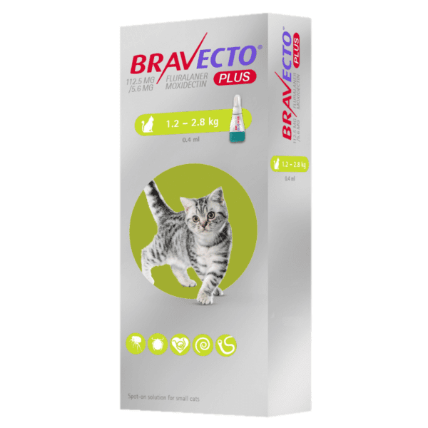 Bravecto Plus 112.5mg Spot On Cats (1.2-2.8kg)