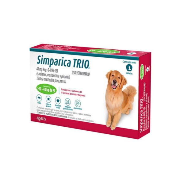 Simparica Trio Green x 3 Tab (20-40kg)