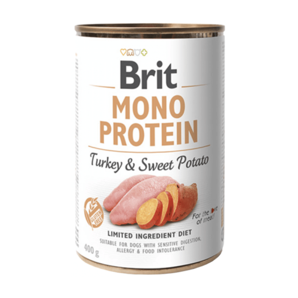 Brit Mono Protein Turkey & Sweet Potato Lata 400Gr