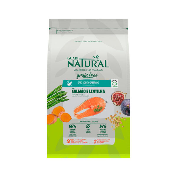 Guabi Natural Grain-Free Gato Adulto Castrado Salmón y Lentejas