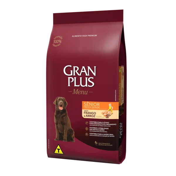 Gran Plus Menú Perro Senior Mediano/Grande Pollo y Arroz