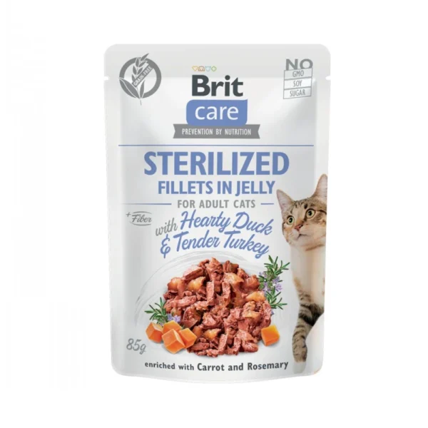 Brit Care Cat Grain-Free Fillets in Jelly Hearty Duck & Tender Turkey – Sterilized Cats