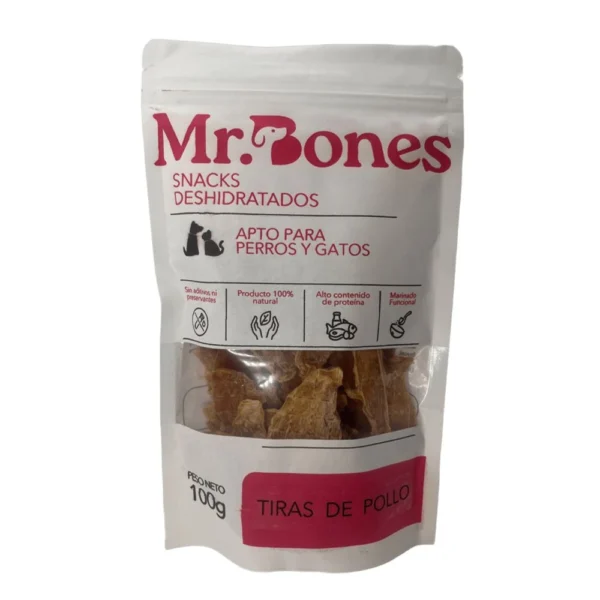 Mr. Bones Tiras de Pechuga de Pollo 100Gr.