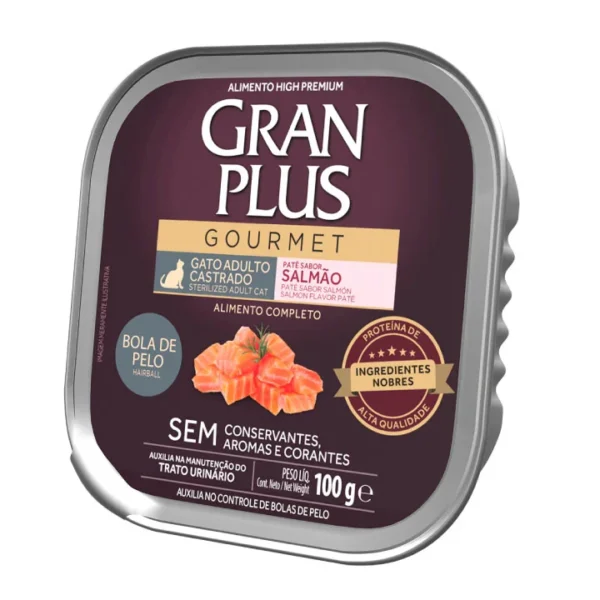 Gran Plus Gourmet Gato Adulto Esterilizado Hairball Salmon Allutray